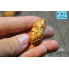 轩辕门苏工橄榄核雕刻达摩头单粒橄榄胡单核单籽挂坠文玩把玩挂坠
