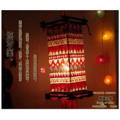 国境之南云南少数民族工艺品全手工丽江大理酒吧风格布艺印花灯罩