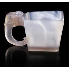 天然玛瑙玉髓方形茶杯原创个性生肖动物海豚龙头大象杯水杯子茶具