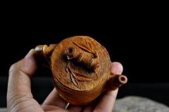 崖柏【把壶and烟斗】竹子题材，把把壶和烟斗，都特别的雅气，竹报平安、知足常乐！