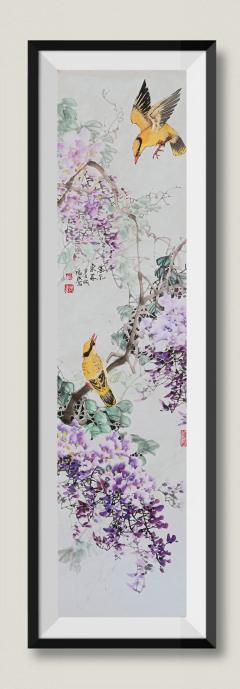 杨福民花鸟新作，140x35cm