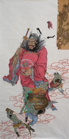 秦大勇，钟馗，138x68cm