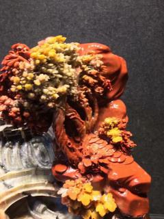 五彩老挝石 题材巜高山流水》 尺寸：40–36–27厘米 纯天然质的，雕工立体！