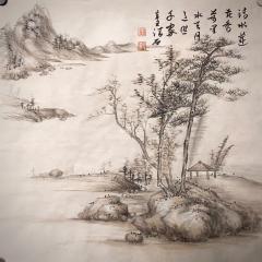 刘汉杰四尺立幅新作界画 《圣山净水》，及小品