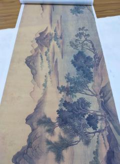 湖山春暖，6米长卷，绢本设色彩印版画，自制收藏品