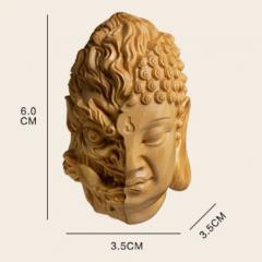崖柏佛魔一念之间手把件黄杨木手盘物件文玩雕刻男士佛头挂件直播
