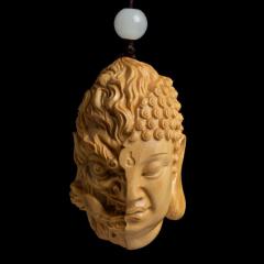 崖柏佛魔一念之间手把件黄杨木手盘物件文玩雕刻男士佛头挂件直播