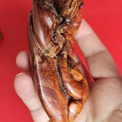 麻梨疙瘩,火琉璃满花金线,黑金老鼠钱夜夜数钱手把件老料精雕手工