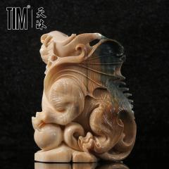 TIM猛犸象牙冰料手工雕刻西方的龙小摆件牙雕工艺送礼把件
