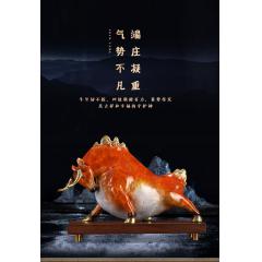 礼之源开山立业铜牛摆件客厅书房办公桌面装饰摆设商务开业礼品