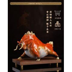 礼之源开山立业铜牛摆件客厅书房办公桌面装饰摆设商务开业礼品