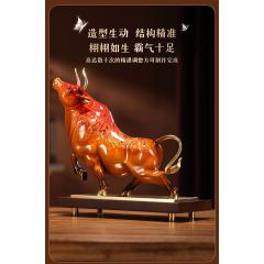 礼之源牛势冲天铜牛摆件客厅玄关书房办公室装饰乔迁开业礼品高档