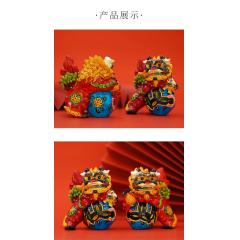 摆件一对桌面交趾家居招财醒狮玄关客厅创意装饰礼物礼品国潮狮子